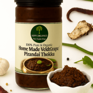 NPPV Organics Homemade Veldt Grape / Pirandai Thokku | 100% Pure & Organic | Traditional South Indian Recipe | No Preservatives | 200g