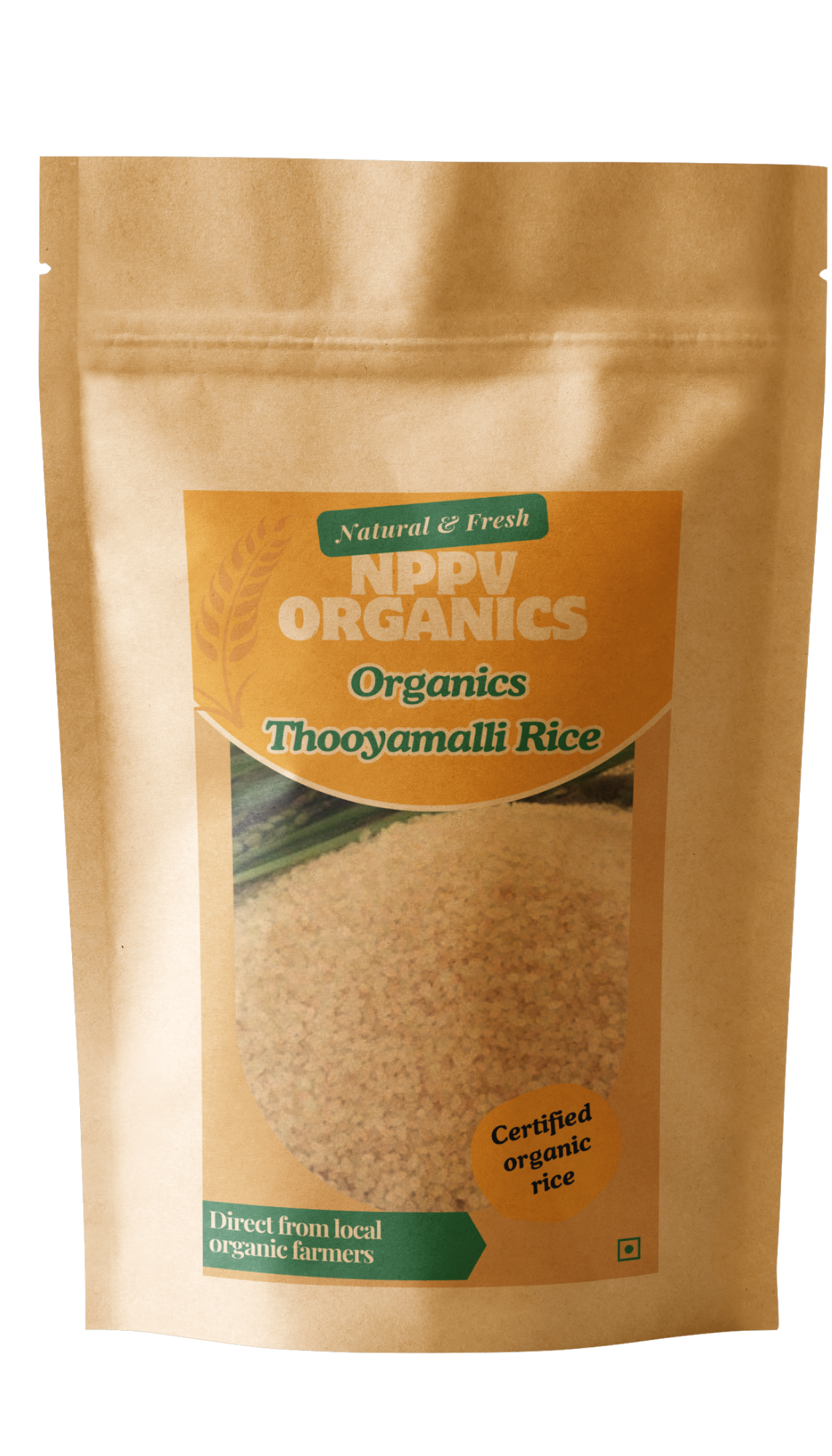 NPPV Organics Thooyamalli Traditional Rice | 100% Natural & Unpolished | Soft & Aromatic Tamil Nadu Variety | 1 kg
