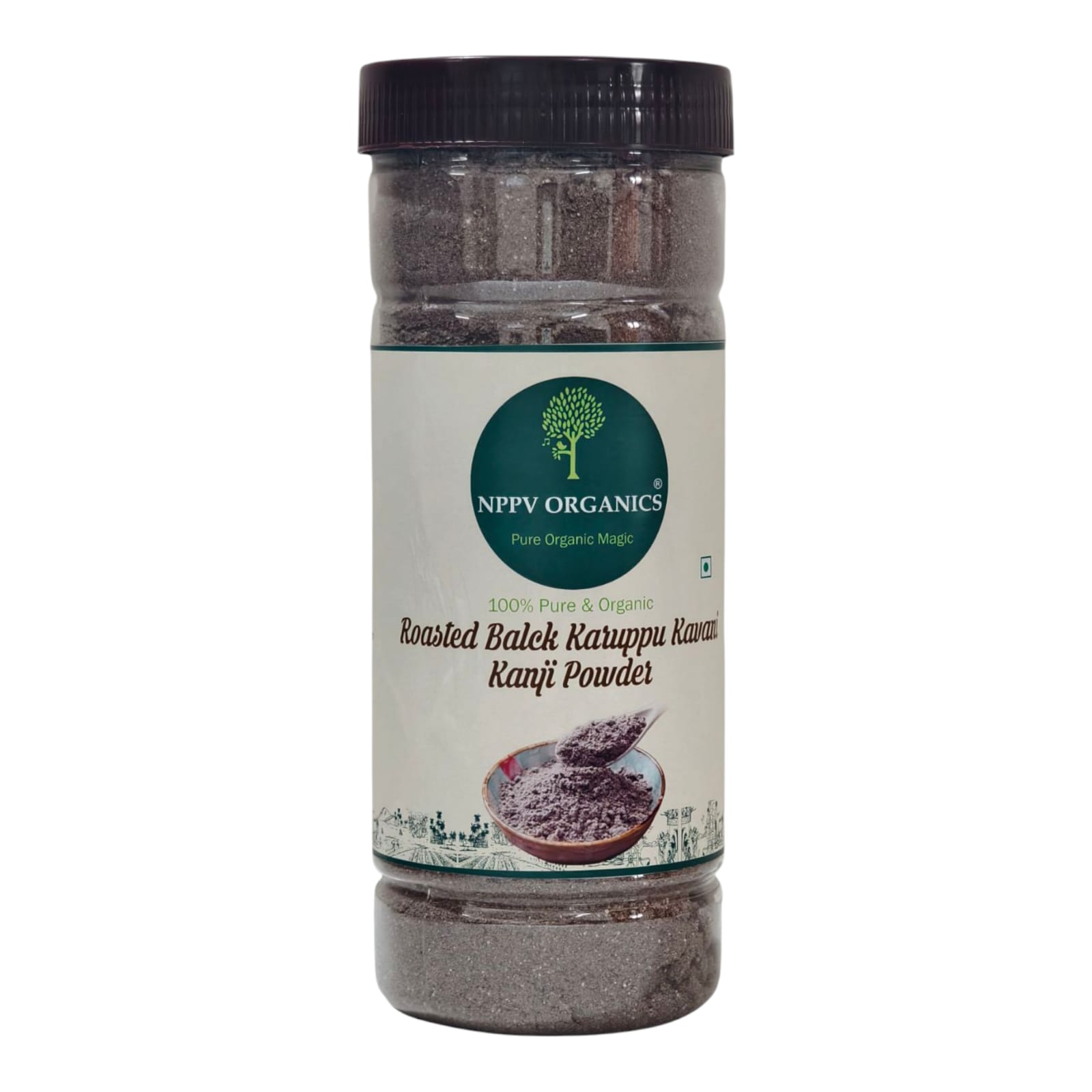 NPPV Organics Roasted Black Rice Kanji Powder | Karuppu Kavuni | Emperor’s Rice | 100% Organic & Pure (500g)
