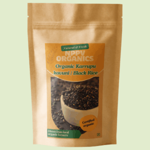 NPPV Organics Karuppu Kavuni Organic Rice | Traditional Black Rice | Rich in Antioxidants & Fiber | 1 kg